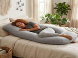 CARLA HOME U Shaped Pregnancy Pillow for Full Body Support Grey - Polyester - Full Body Pillow V178-36502