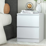 Artiss Bedside Table 2 Drawers - PEPE White FURNI-E-PURE-WH