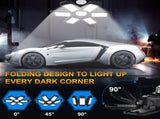 2 pc Garage Lights,Deformable Garage Ceiling Light with Multi-Position Panels, Shop Light for V1369-AZ3-W-05854