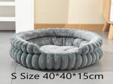Removable Notch Style Round Pet Bed, Thick Warm Moisture Resistant All Season Dog & Cat Nest, Grey, V1221-XM-LB2826-GM115