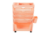 Movable Book Rack Large Capacity 5 Layer Thickened Rollers Multifunctional Movable Bookshelf for V1294-YM0901-3116230009812