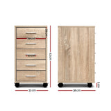 Artiss Filing Cabinet 5 Drawer Office Storage Organiser FURNI-O-CAB-5D-WD