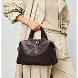 Premium Cowhide Large Capacity Handbag Commuter Shoulder & Crossbody, Boston Pillow Bag, Fabric V1232-SSSTB-ZP-001
