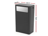 Cefito 30L Commercial Trash Can with Lid Front Push Flap Rubbish Bin Black RB-C-PRESS-30L-BK