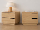 Artiss 2X Bedside Table 2 Drawers Nightstand Pine FUR-U-BS-04-WDX2