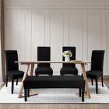 FORCHEER Dining Chair Covers and Covers Set Waterproof Black Jacquard 4 Dining Room Chair and V1259-DP01-F-13