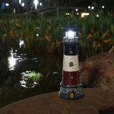 Retro Solar Lighthouse Lamp, Rotating Light & Shadow, Ambiance Essential for Patio & Camping V1385-TYLDT-WU-925-005