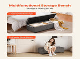 Storage Ottoman Bench, Button-Tufted End of Bed Bench with Side Bags, Flip-up Upholstered Storage V952-BYWSZYXTK404GT90L001V0