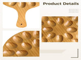 Round Wooden Serving Tray with Handle 24 Holes for Storing Deviled Eggs Sustainable Wood Design V1258-DP02-BOL-251