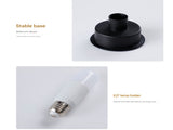 Stripe-Pure White Retro Swirl Glass Mushroom Table Lamp - LED Bedside Night Light V888-ELOSUNG28089