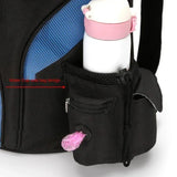 Comfortable hands-free pet carrier backpack with breathable mesh panels and padded shoulder straps, V1341-ZY-3JYFNA49-L-BLACKBLUE