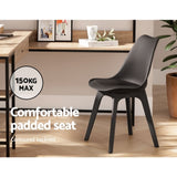 Artiss Dining Chairs Set of 4 Leather Plastic DSW Replica Black BA-BB-DSW-55Y-BKX4