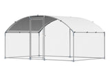 Metal Chicken Coop, 9.8x6.5x6.5ft Large Walk-in Chicken Runs with Cover, Doom Roof Hen House V952-JSJS322MYDDMEUEN5001V0