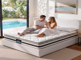 Giselle 21cm Bonnell Pillow Top Mattress Artiss Double Boucle Bed Frame Set MABF-0754-DARA-D
