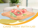 SWETRACE Bamboo Cake Serving Set Food Cover With Elegant Design For Set 10.2X10.2X5.1In V1189-LWWAL-20260327-03562