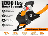 Yellow automatic webbing recovery ratchet strap, vehicle cargo strap, heavy-duty ratchet strap, V1347-804-97010