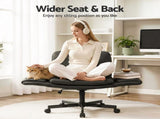 Artiss Criss Cross Chair with Wheels & Adjustable Armrests, Ergonomic Cross Legged Office Desk Chair OCHAIR-L-2018-BK