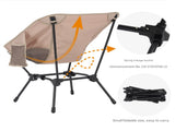 Khaki Lightweight Portable Camping Chair - Adjustable Height Folding Moon Chair with Breathable Mesh V888-ELOSUNG32606