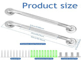 2Pcs 16inch Shower Grab Bar 304 Stainless Steel Non Slip Bathroom Grab Rail Safety Auxiliary Handle V1366-AZ2-W-15067