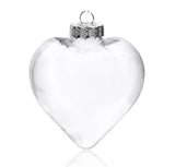 5 Pack Iridescent Glass Heart Ornaments Fillable Baubles for Christmas Party Wedding DIY Craft V382-HEARTBAUBLEX5