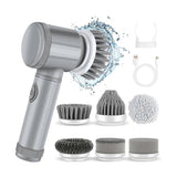 Electric Cleaning Brush with 6 Attachments, Rechargeable Scrubber V1263-JX-5308