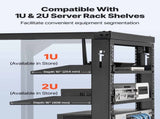 12U Wall Mount Server Rack, 68.04 kg Max Load Capacity, Open Frame Network Rack with 180 Degrees V952-BGSJJ12U18YC9I110001V0