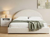 Artiss Queen Bed Frame with Storage and Bedside Table Set Boucle Fabric Gas Lift Bed Base 2-Drawer BFRAME-SET-ELLA-SIDE-SHELF