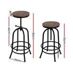 Artiss 4x Bar Stools Kitchen Dining Chairs Adjustable Wooden Vintage Stool BA-TW-V17-T14134-BKX4