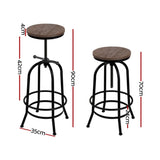 Artiss 4x Bar Stools Kitchen Dining Chairs Adjustable Wooden Vintage Stool BA-TW-V17-T14134-BKX4