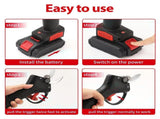Electric Pruner 2 Battery Cordless Secateur Branch Scissor Cutter Shears V201-W13627145