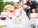 Wedding Basket Lace Simulation Flowers Handheld Flower Basket Decorative Flower Girl Basket for V1294-YM0715-220510XY011