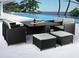 Levede 9PCS Outdoor Table Chair Set OD1040-BK