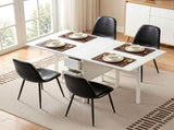 Artiss Dining Table and Chairs Set 5pcs Foldable with 2 Drawers Black and White DSET-CHANGE-DIN-B04-BKX4