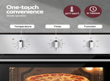 Devanti 60cm Electric Built In Wall Oven Stainless Steel 70L Silver BIO-C-5F-M7B-SS