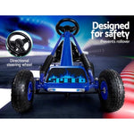 Rigo Kids Pedal Go Kart Ride On Toys Racing Car Rubber Tyre Blue GKRT-F1A-BU