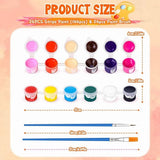 12 Pack 144Pcs Mini Paint Set with Brushes for Kids Adults Craft Paint, 12 Colors Washable V1369-AZ3-W-08403
