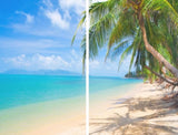 Sea View 3D Printing Blockout Curtains 2x127x160cm PINCH PLEAT Fabric Seascape V702-CNA2-160 HJ1