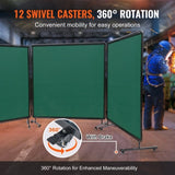 VEVOR Welding Screen with Frame 3 Panel 6' x 6' Welding Curtain Screen 12 Wheels V952-SMSHJPF6X6YCKQEXGV0