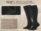 Thick Merino Wool Compression Socks for Women and Men 20-30mmHg Knee High Support Socks for Flying V1258-DP02-F-509