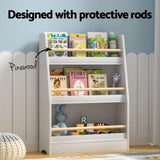 Keezi Kids Bookshelf 3 Tiers Storage Children Bookcase Organiser Display Shelf FURNI-B-BOOK-3T-WH