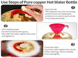 Hot Water Bottle with Cover, Copper Feet Warmer, Portable Hot Water Bottle Thermos, Winter Body V1192-AZ-W-14671