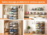Artiss 5 Tier Stackable Closet Organizers and Storage Closet Hanging Storage Organizer Shelves WOS-A-STEEL-5T