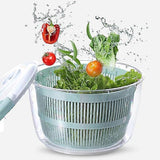 Manual Salad Spinner with Lid Lock and Handle, Easy Use Kitchen Bowl V1263-JX-5378