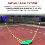 Folding Portable Badminton Combo Set Volleyball Net Outdoor Sports V63-823721