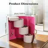 Travel Case, 3-Layer Rotating Organizer with Secure Snaps, Portable PU Leather V1258-DP02-F-384