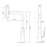 WELS Matte Black 3-Mode Spray Pull Out Kitchen Mixer Sink Laundry Faucet Tapware V1233-KJU515B