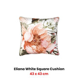 Bianca Eliana White Velvet Square Filled Cushion 43 x 43cm V442-BCA-CUSHION-ELIANA-WHITE-SQ