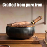 Cast Iron Skillet, Japanese Iron Pan, Cast Iron Braiser, Hand-Forged Non-Coated Frying Pan for Gas, V1366-AZ2-W-10898