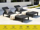 Gardeon Sun Lounge Adjustable Lounger Patio Outdoor Furniture Lightweight Black FF-LOUNGE-PP-RAT-BK