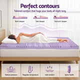 Giselle 8cm Memory Foam Mattress Topper Lavender Infused Bamboo Cover 7-Zone King MATTRESS-TOP-7Z-8LA-K